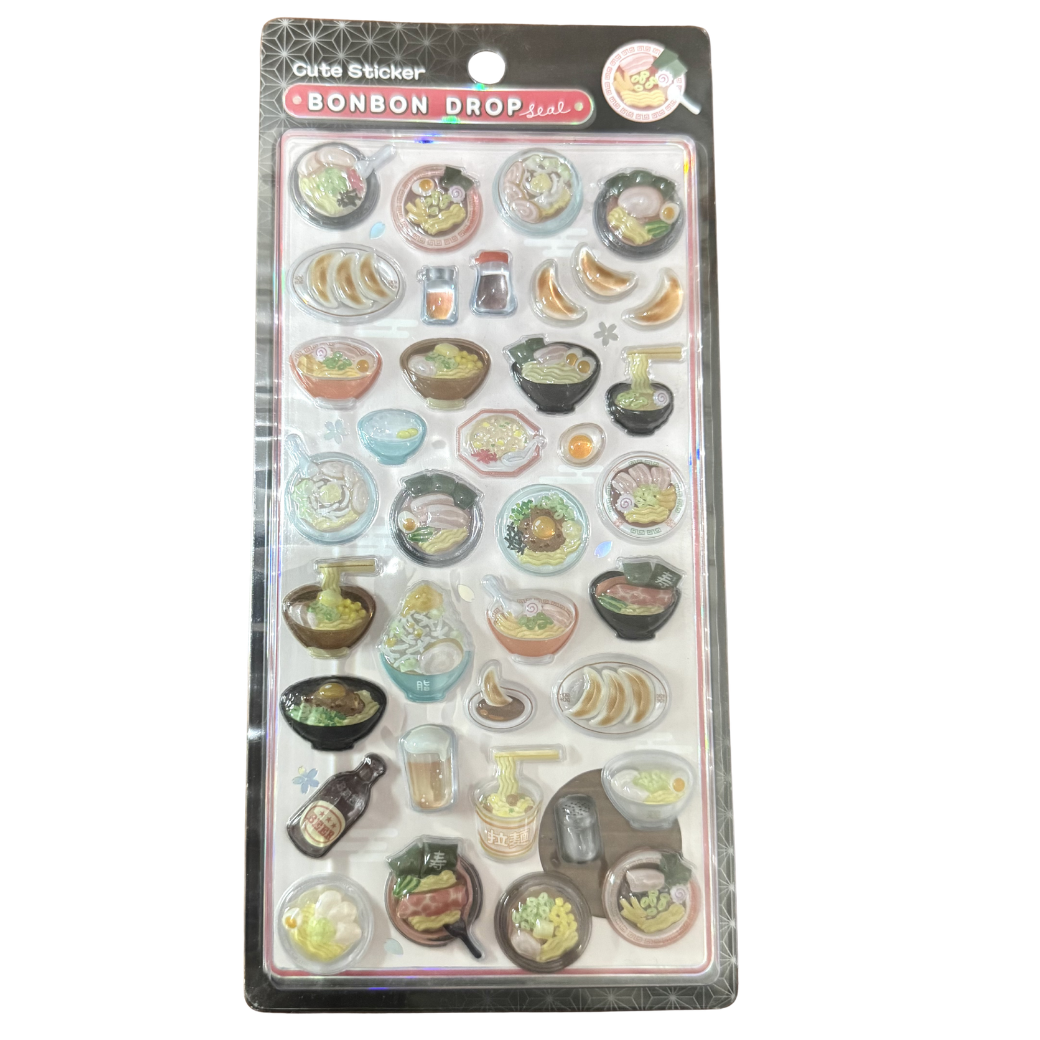 ラーメン 和柄 ボンボンドロップシール