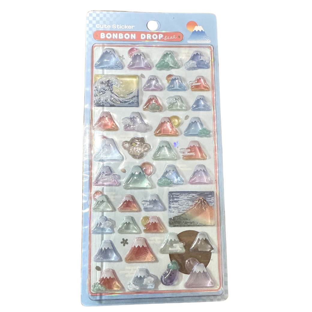 富士山 和柄 ボンボンドロップシール