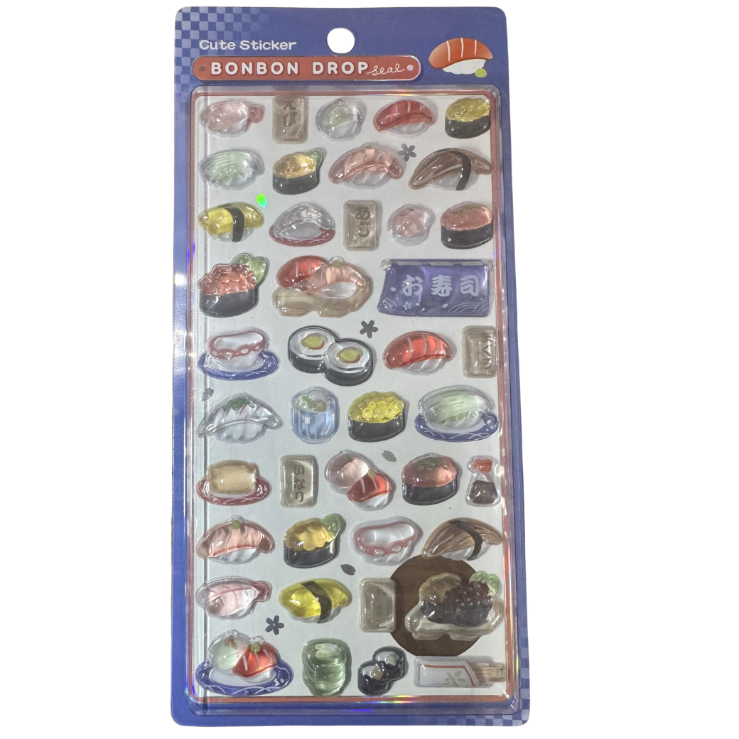 お寿司 和柄 ボンボンドロップシール